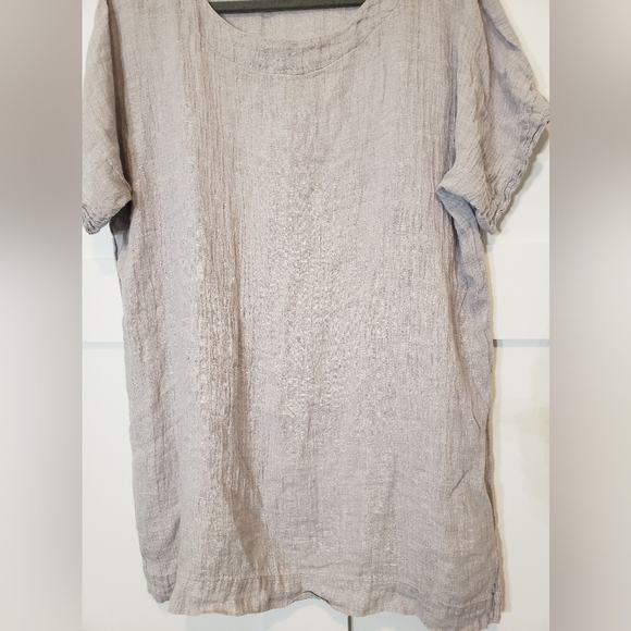 J. Jill Linen Pure Jill Shirt Dress Tunic Gray Lagenloook 100% Linen Sz … - Picture 9 of 12